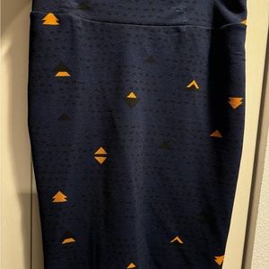 LuLaRoe Navy and Orange Pencil Skirt